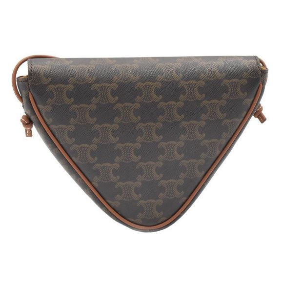 Celine Triangle Calfskin Triomphe Shoulder Bag Tan - Picture 3 of 6